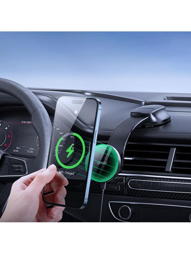 DUZZONA V3  - uchwyt samochodowy indukcyjny do deski kompatybilny z MagSafe 15W czarny