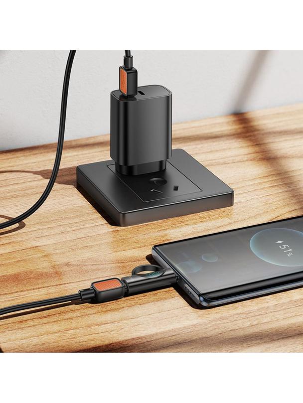 Adapter USB C do USB C Hoco 5A 100W z wyświetlaczem UA32 czarny