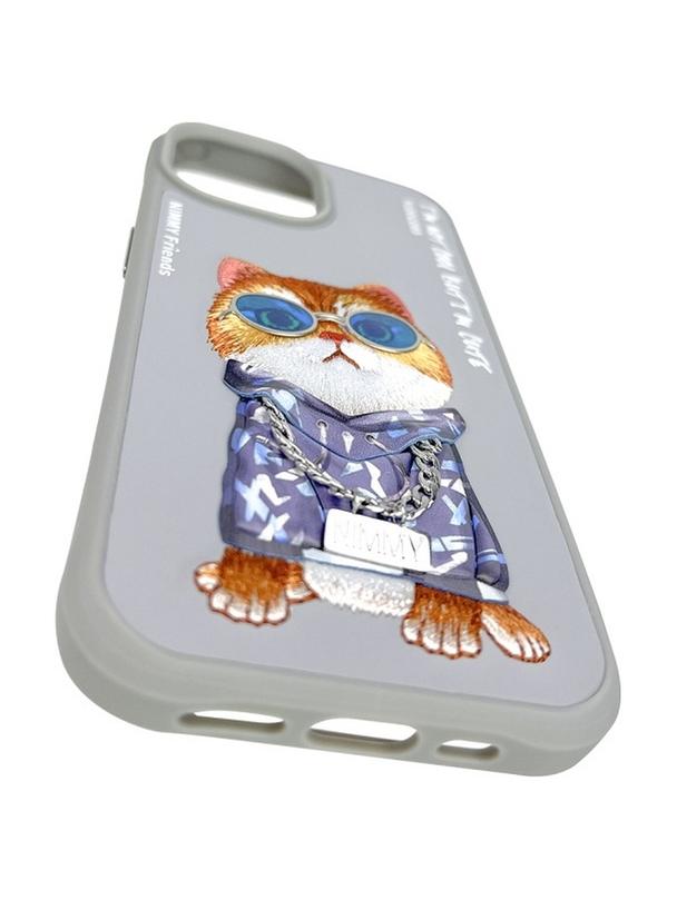NIMMY futerał GLASSES COOL CAT do IPHONE 15 szary