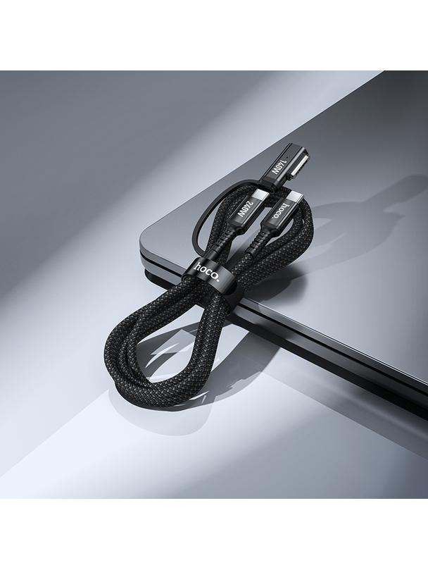 Kabel 2w1 USB C do USB C / Mag3 Hoco 240W 1,8 m U142 czarny