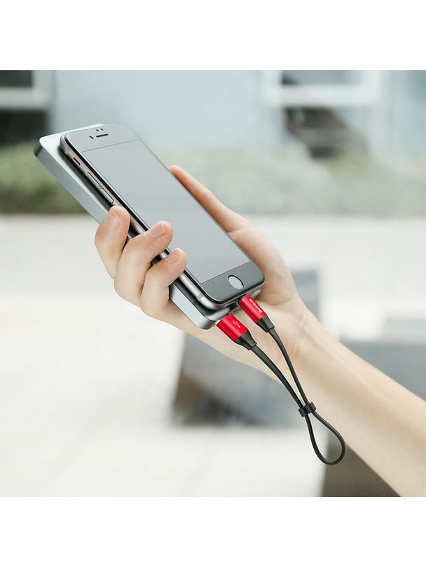 BASEUS kabel USB A do Lightning 2A Nimble CALMBJ-B91 0,23 m czarno czerwony