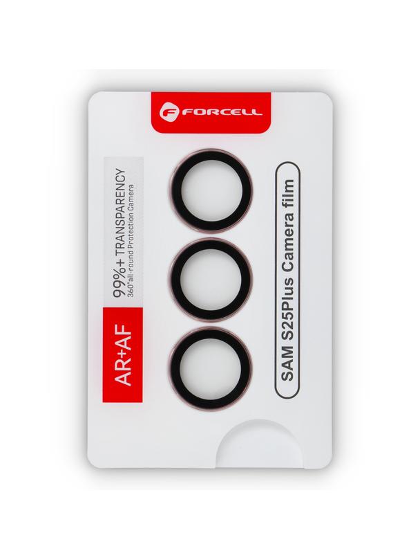 Szkło hartowane na aparat do Samsung S25 Plus Forcell Premium różowo-złote