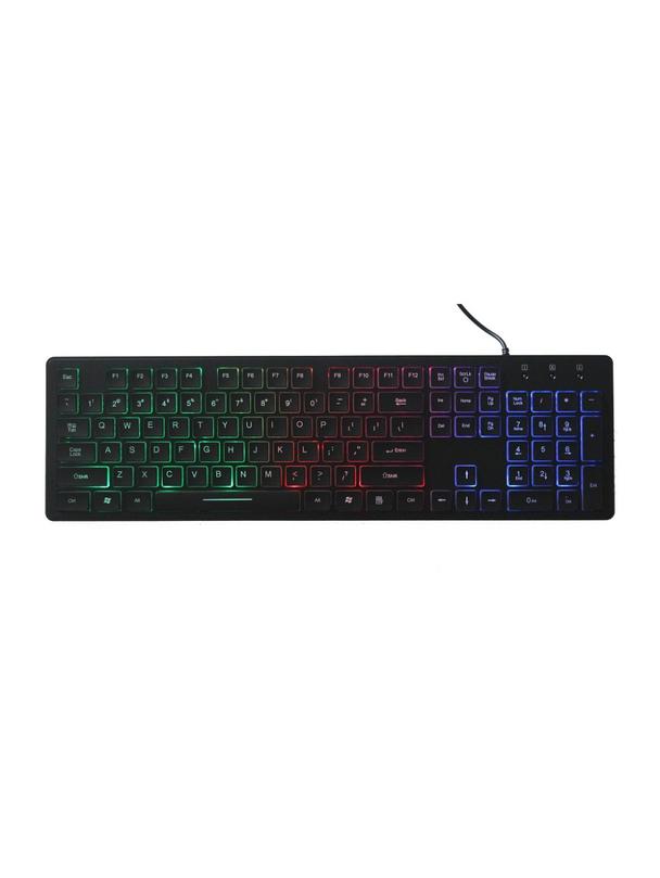 ART klawiatura przewodowa USB A QWERTY podświetlana slim AK-20 czarna