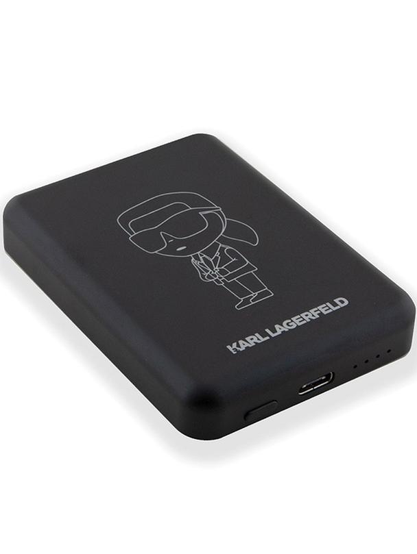 KARL LAGERFELD powerbank 5000 mAh z ładowaniem indukcyjnym kompatybilny z MagSafe 15W KLPBM5KIOTTGK czarny