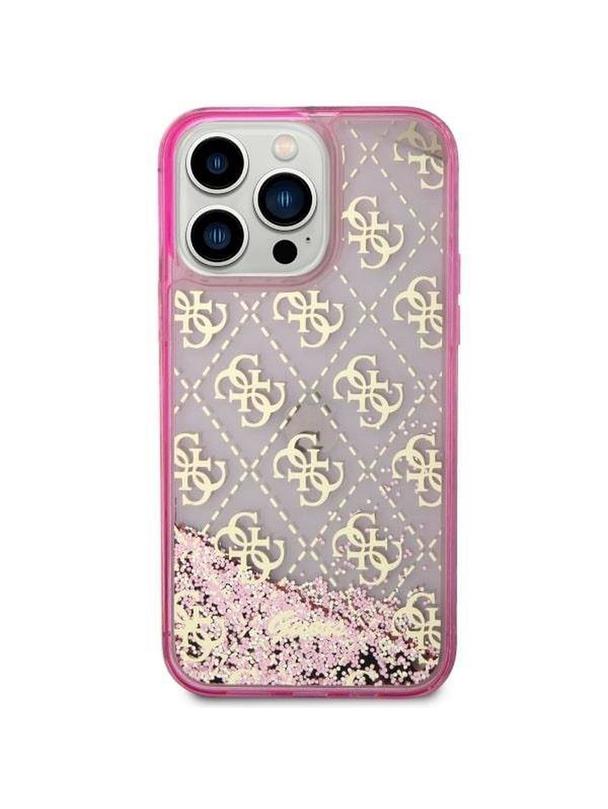 GUESS futerał do IPHONE 14 Pro GUHCP14LLC4PSGP (Liquid Glitter 4G Translucent) różowy
