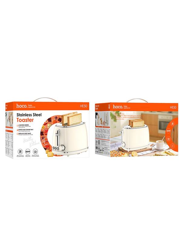 Toster Hoco w stylu Retro 850W HE50 biały