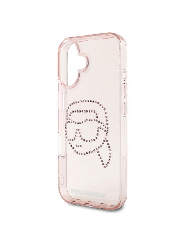 KARL LAGERFELD futerał do IPHONE 16 KLHCP16SHKHDCELP (IML Rhinestones S K Head) różowy