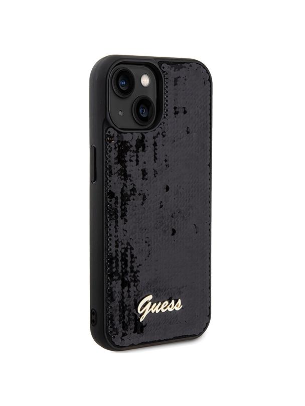GUESS futerał do IPHONE 13 / 14 / 15 GUHCP15SPSFDGSK (Sequin Script Metal) czarny