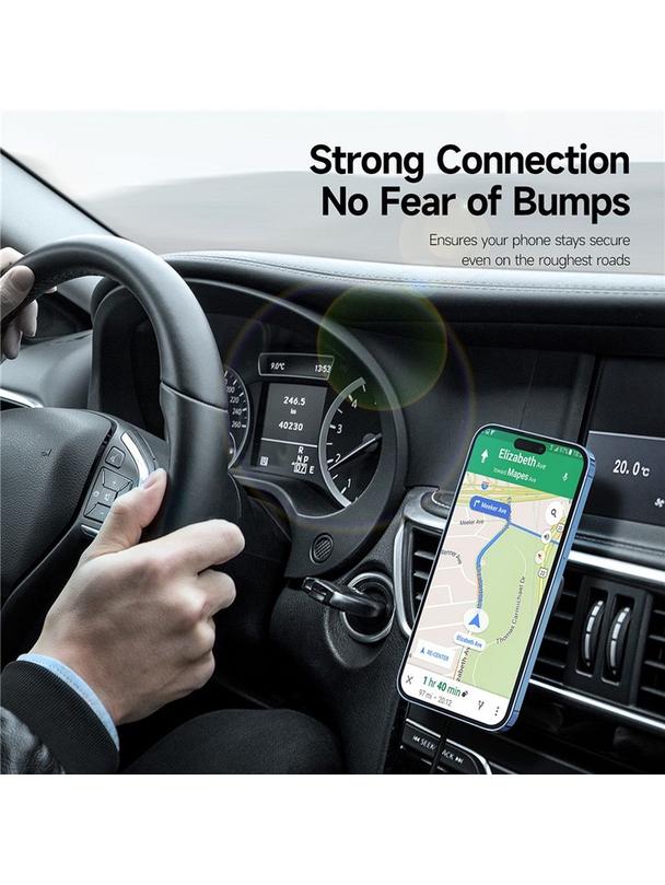 DUZZONA V2 - uchwyt samochodowy indukcyjny do kratki kompatybilny z MagSafe 15W czarny