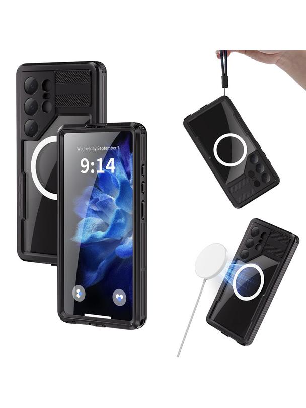 Futerał wodoodporny SHELLBOX MARS z metalowym ringiem do SAMSUNG S25 Ultra czarny