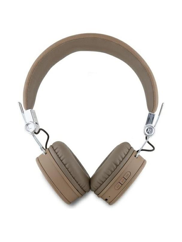 GUESS słuchawki bezprzewodowe bluetooth nagłowne ENC GUBH70PGTSPSW (Grained Classic Round Shape) brązowe