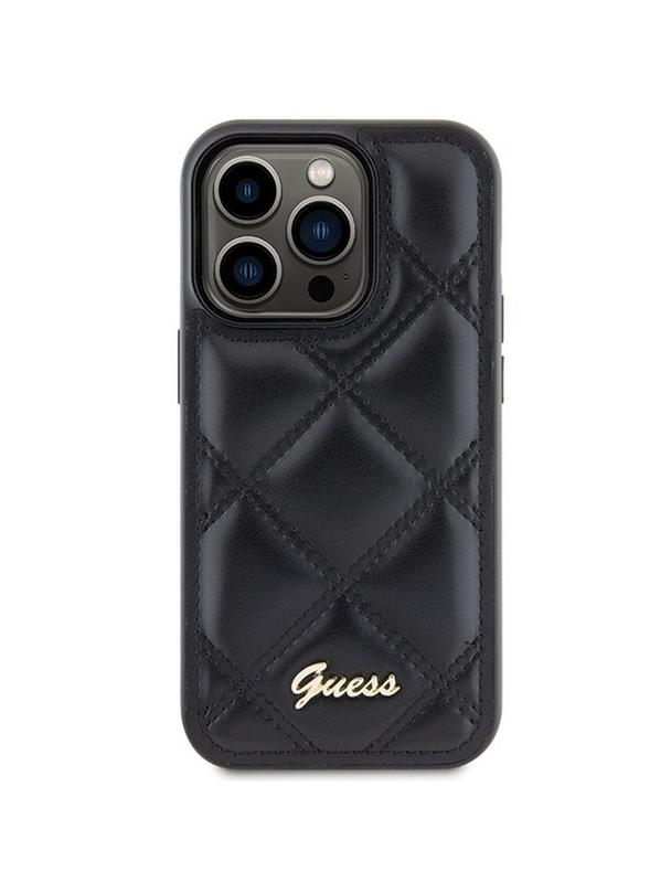 GUESS futerał do IPHONE 15 Pro GUHCP15LPSQSQSK (Quilted Metal Logo) czarny
