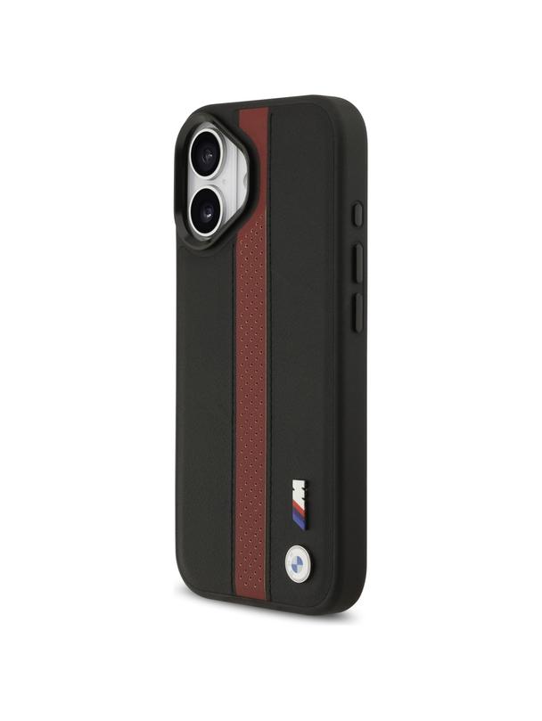 BMW futerał do IPHONE 17 kompatybilny z MagSafe BMHMP17S25PCPSKR (PU Perfotated Stripe Logo) red