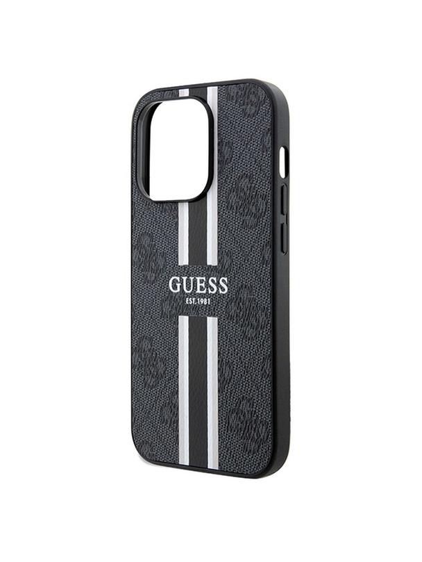 GUESS futerał do IPHONE 15 Pro kompatybilny z MagSafe GUHMP15LP4RPSK (4G Printed Stripes) czarny