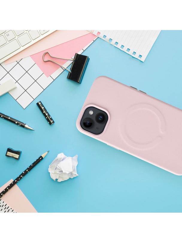 ROAR futerał LEATHER MAG kompatybilny z MagSafe do IPHONE 14 Plus Różowy