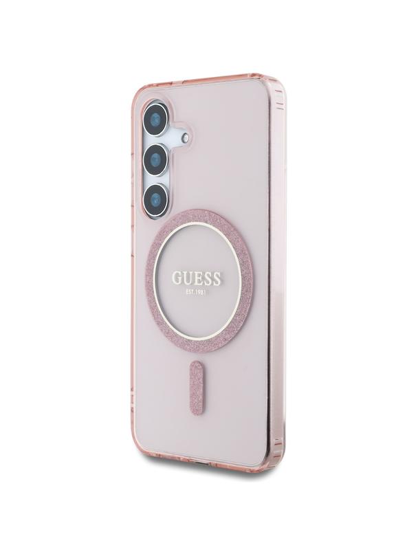 GUESS futerał do SAMSUNG S25 GUHMS25SHFGEREP (Magnetic IML Glitter Circle) różowy