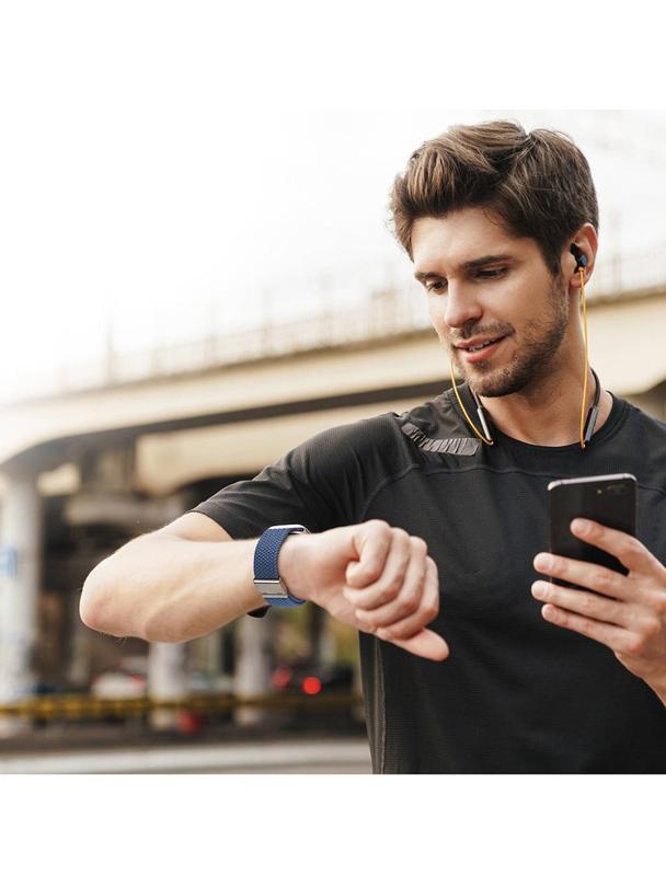 DUX DUCIS pasek MIXTURE II pleciony do Apple Watch 42 / 44 / 45 mm niebieska