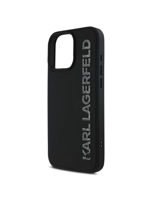 KARL LAGERFELD futerał do IPHONE 16 Pro Max KLHCP16XRBKGVCK (3D Rubber Elongated Glitter) czarny