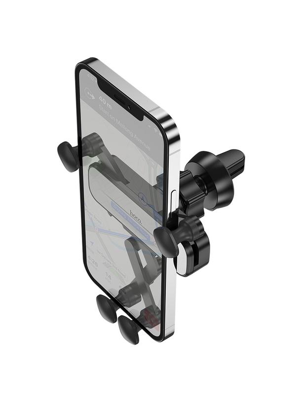 Uchwyt na telefon do samochodu grawitacyjny Hoco do kratki CA102 czarno srebrny