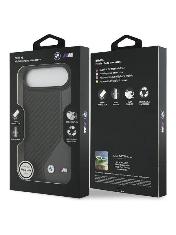 BMW futerał do IPHONE 17 Air kompatybilny z MagSafe BMHMP17M25PCCSCAK (PU Carbon Logo) anthracite
