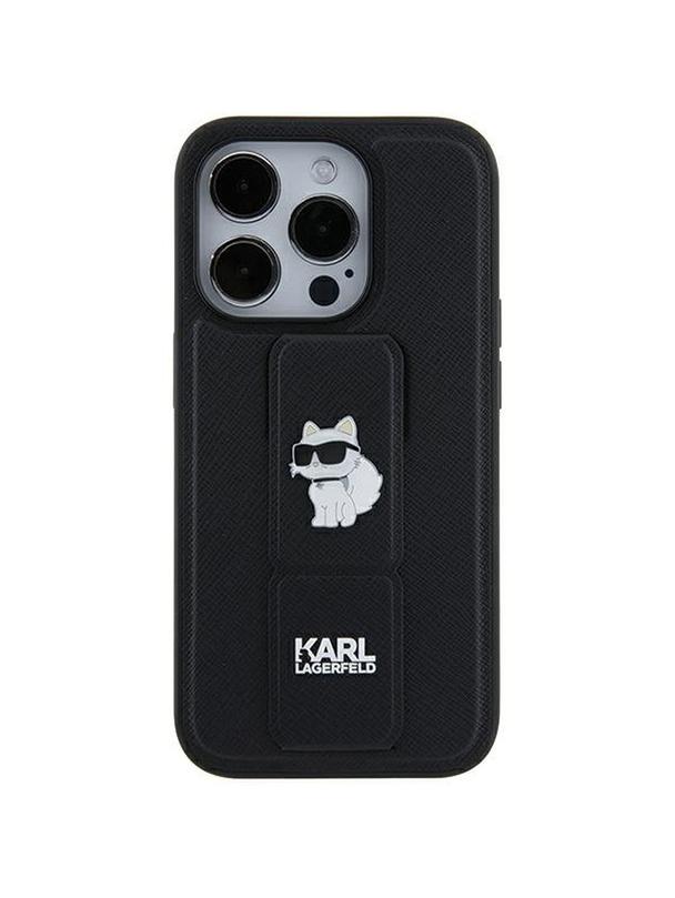 KARL LAGERFELD futerał do IPHONE 11 KLHCN61GSACHPK (Gripstand Saffiano choupette PIN) czarny