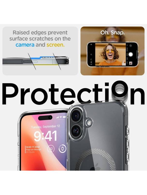 SPIGEN futerał ULTRA HYBRID MAG kompatybilny z MagSafe do IPHONE 16 carbon fiber