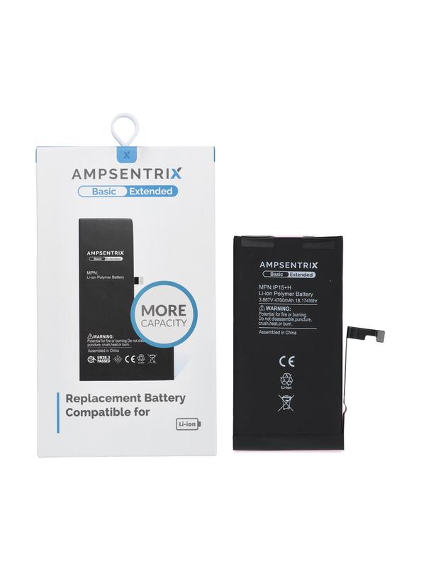 AmpSentrix Basic bateria do iPhone 15 Plus (zwiększona pojemność 4700 mAh)