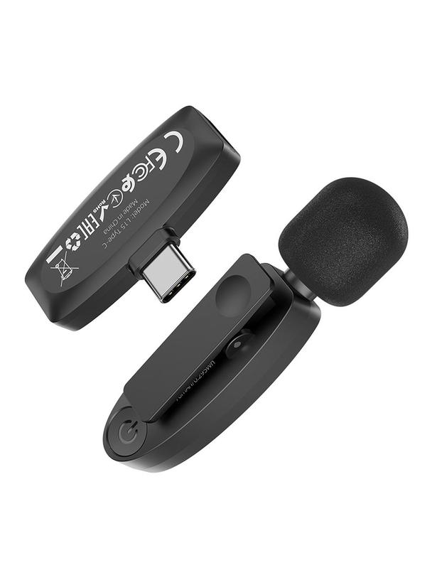 Mikrofon krawatowy bezprzewodowy USB C Hoco L15 czarny