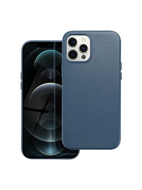 Futerał LEATHER MAG COVER kompatybilny z MagSafe do IPHONE 12 Pro Max niebieski