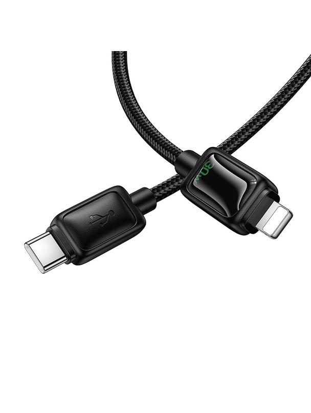 Kabel USB C do Lightning Hoco PD 30W 1,2 m z LCD U146 czarny