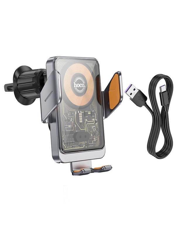 Uchwyt na telefon do samochodu indukcyjny Hoco 15 W do kratki HW7 szary