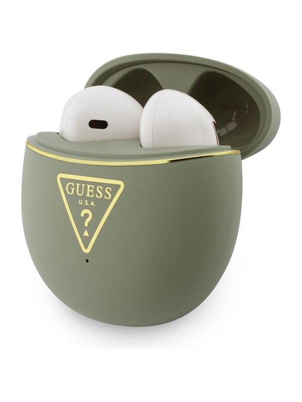 Słuchawki bezprzewodowe douszne Guess TWS GUTWSA15HETN (Small Round Script Print) khaki