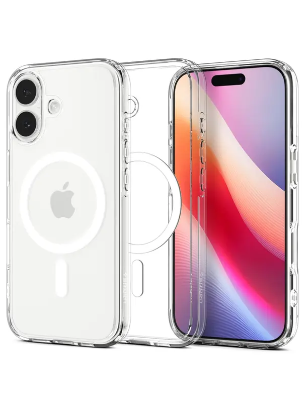 SPIGEN futerał ULTRA HYBRID MAG kompatybilny z MagSafe do IPHONE 17 clear white