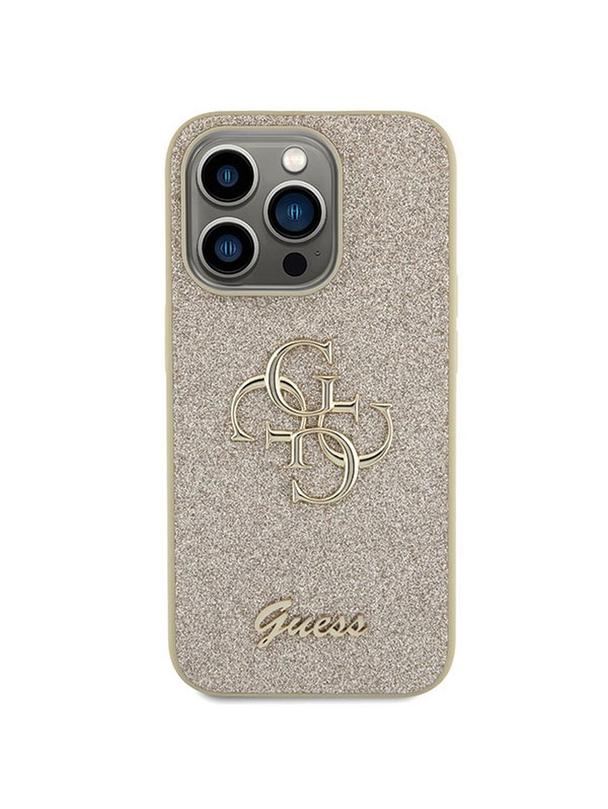 GUESS futerał do IPHONE 15 Pro Max GUHCP15XHG4SGD (Fixed Glitter Big 4G) złoty