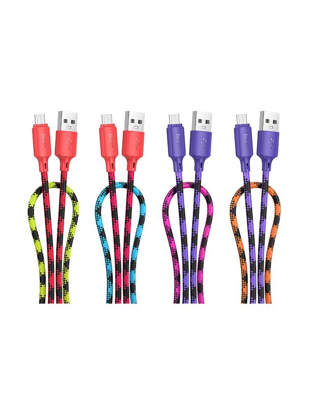 Kabel USB A do Micro USB Hoco 2,4A 1 m X116 gradient fioletowy