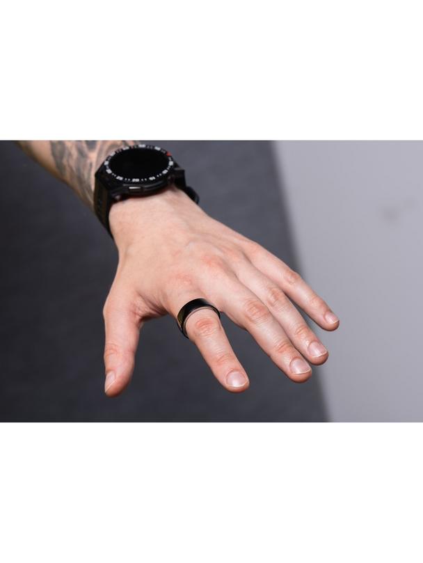 Smart Ring R8- inteligentny pierścień ceramiczny ze stacją ładującą rozmiar 22mm czarny