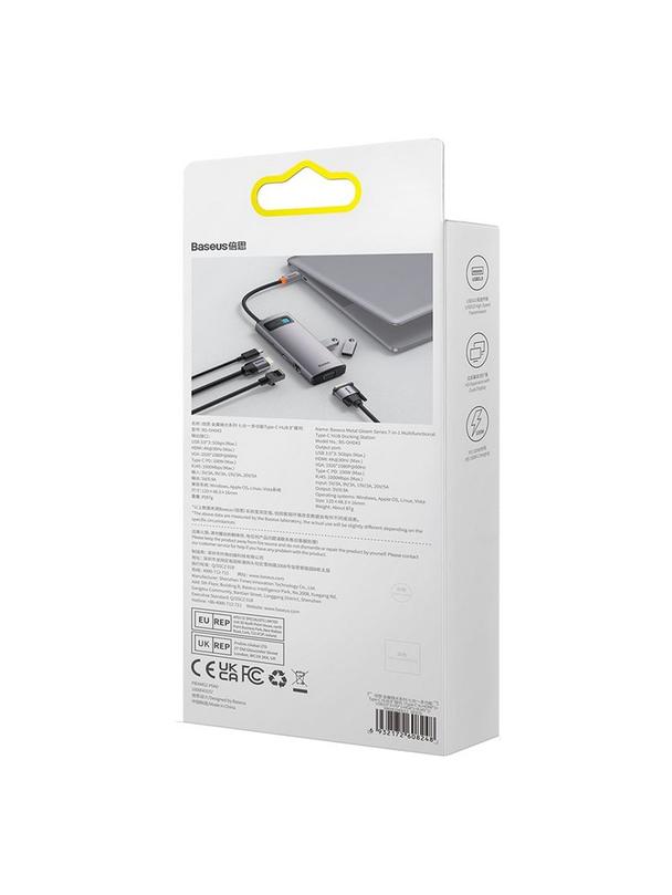 BASEUS adapter HUB 7w1 Typ C WKWG040013/BS-OH043 0,17 m gszary