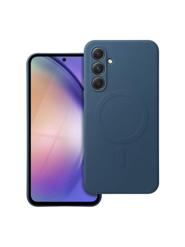 Futerał SILICONE MAG COVER kompatybilny z MagSafe do SAMSUNG A54 niebieski