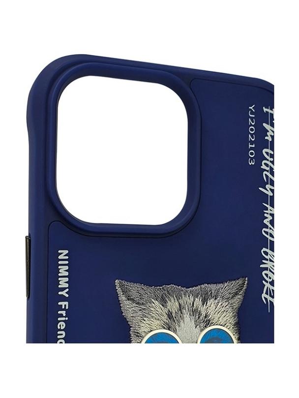 NIMMY futerał GLASSES COOL CAT do IPHONE 15 Pro niebieski