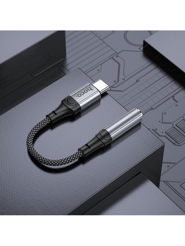Adapter AUX USB C do Jack 3,5 mm Hoco 0,12 m LS36 czarny