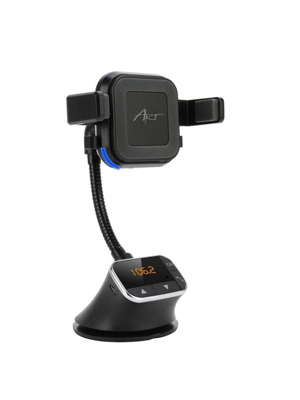 Uchwyt samochodowy uniwersalny 4w1 (zest. głośnomówiący, ładowarka indukcyjna/bezprzewodowa 10W, transmiter FM) MP3TR FM-09BT