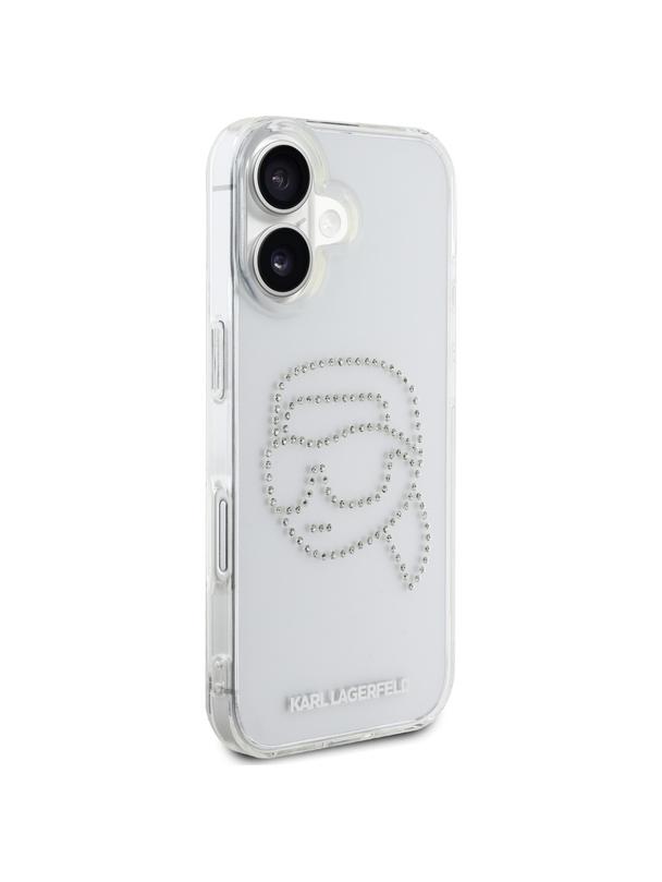 KARL LAGERFELD futerał do IPHONE 16 KLHCP16SHKHDCELT (IML Rhinestones K Head) transparentny