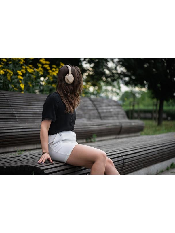 Słuchawki bezprzewodowe nauszne Forcell F-Audio Touch Beat ANC beżowe