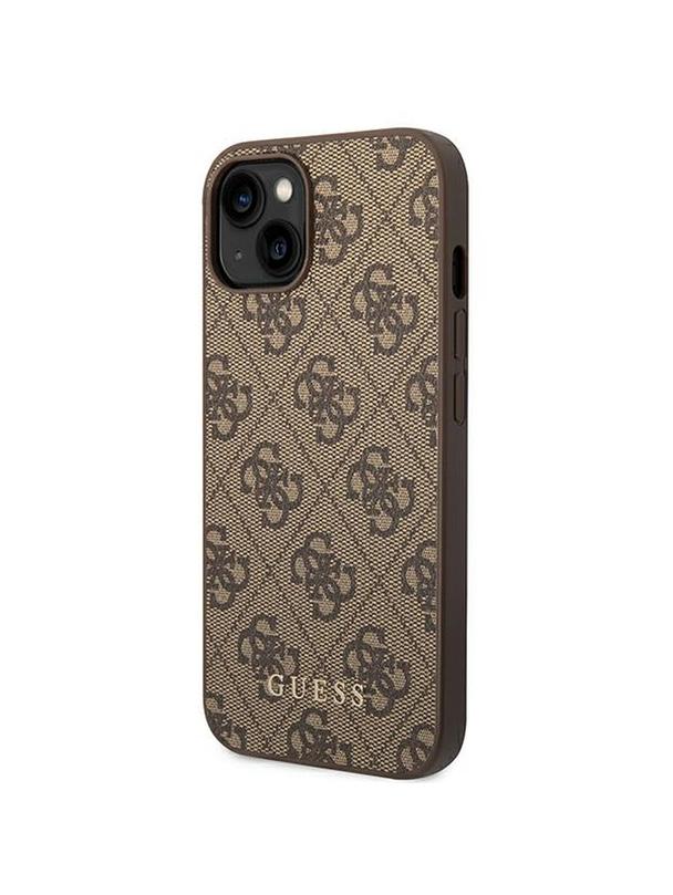 GUESS futerał do IPHONE 14 GUHCP14SG4GFBR (4G Gold Logo) brązowy