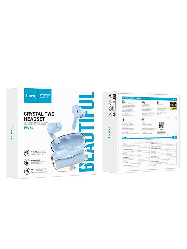 Słuchawki bezprzewodowe douszne Hoco TWS EW54 niebieskie