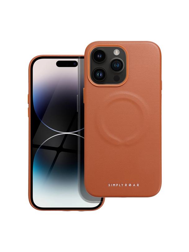 ROAR futerał LEATHER MAG kompatybilny z MagSafe do IPHONE 14 Pro Max Brązowy