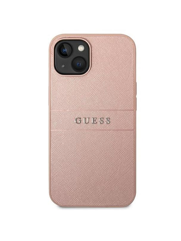 GUESS futerał do IPHONE 14 Plus GUHCP14MPSASBPI (Saffiano With Metal Logo) różowy