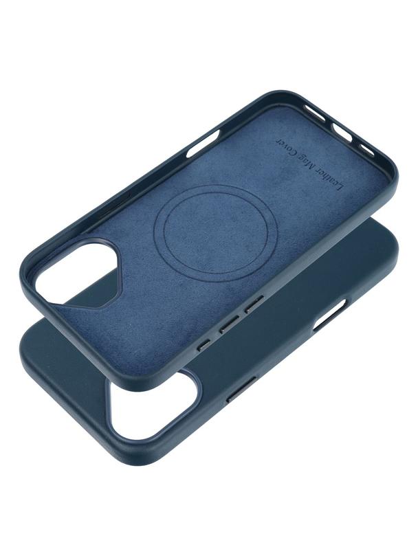 Futerał LEATHER MAG COVER kompatybilny z MagSafe do IPHONE 16 Plus niebieski