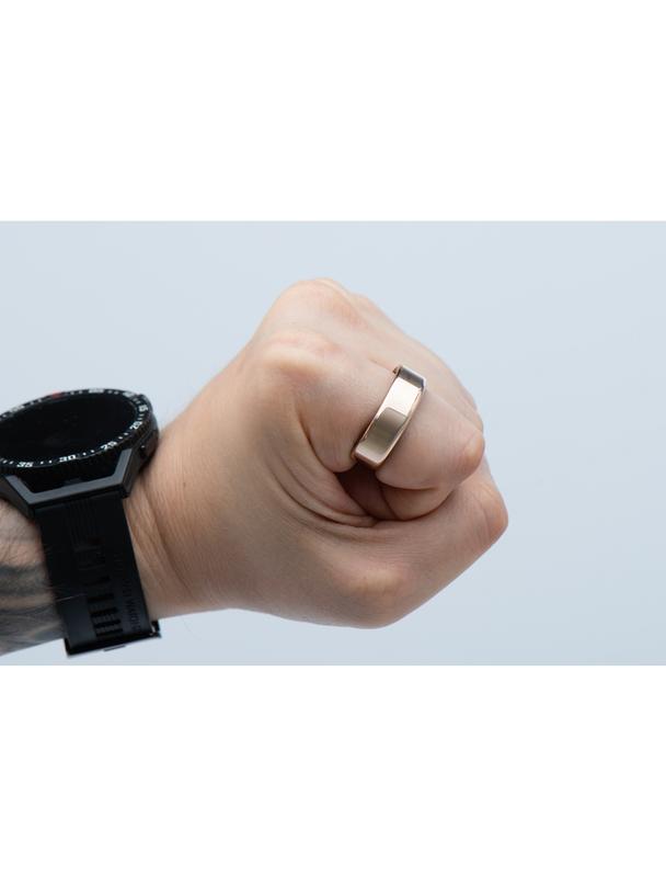 Smart Ring R11M- inteligentny pierścień ze stali ze stacją ładującą rozmiar 8 (18,1mm) złoty