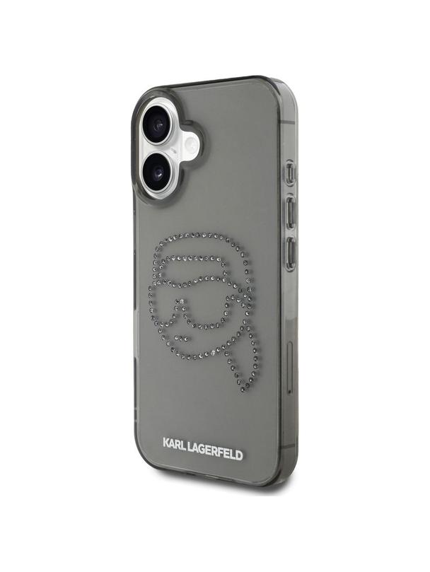KARL LAGERFELD futerał do IPHONE 16 Pro  KLHCP16LHKHDCELK (IML Rhinestones S K Head) czarny